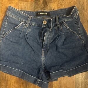 Express Women's Dark Blue Jean Shorts